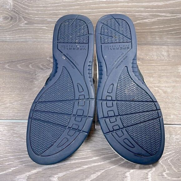 Sperry Top Sider Seafish Women’s Sz 7M Blue Leather Nylon Thong Flip Flop Sandal - Picture 7 of 12